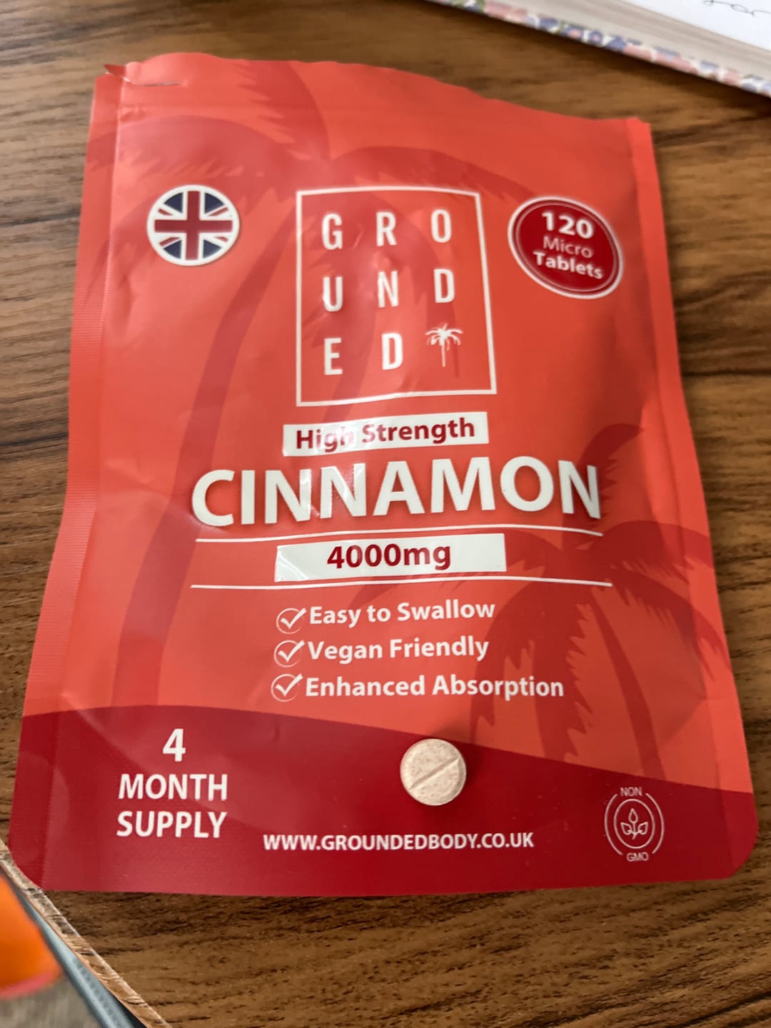 Customer photo review of Grounded High Strength 4000mg Ceylon Cinnamon – 120 Tablets