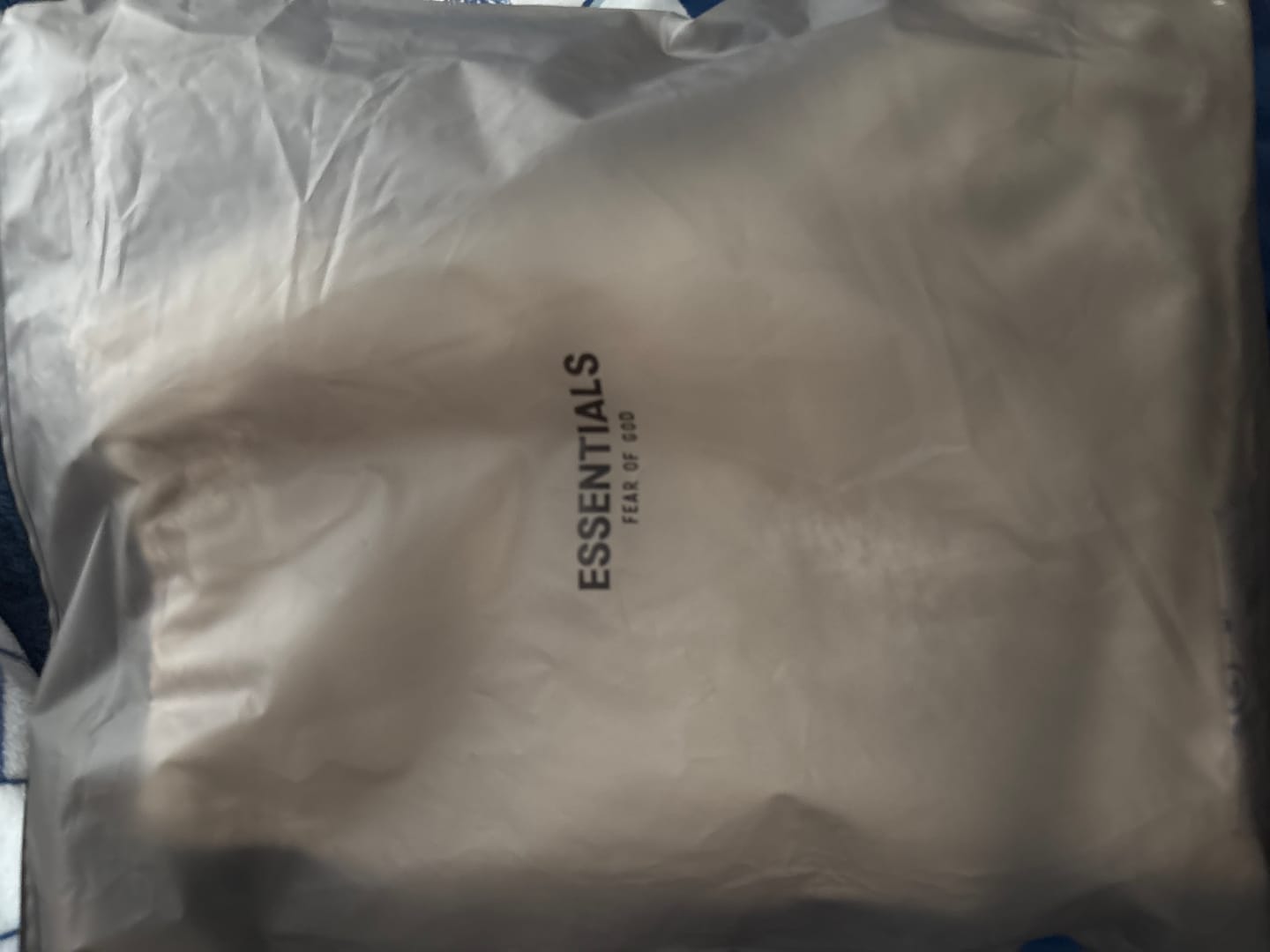 Customer photo review of Fear of God Essentials Sweat Shorts Light Oatmeal