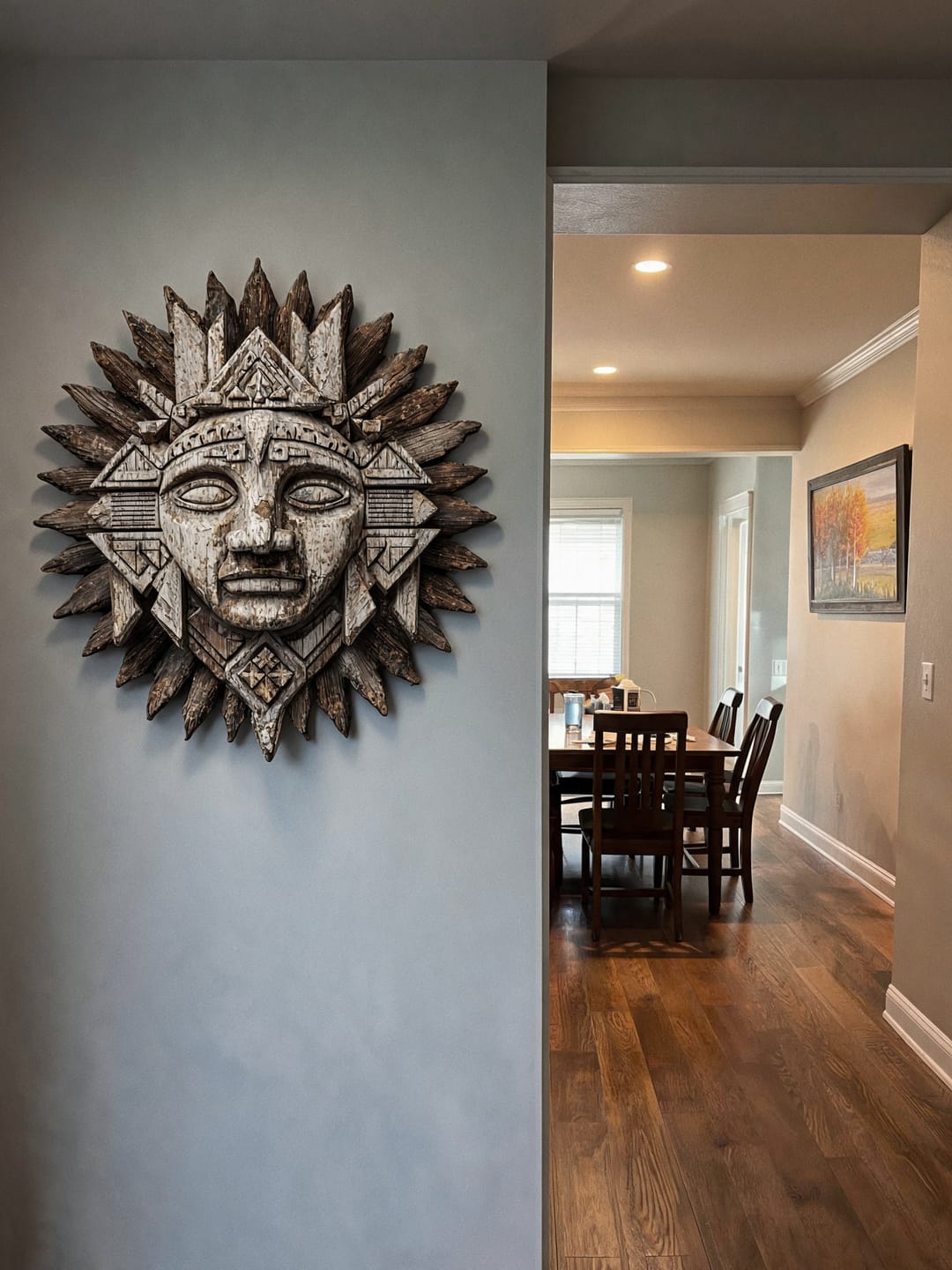 Customer photo review of Ancient Mayan Sun God Tribal Wooden Mask Wall Sculpture  Wood Sculpture