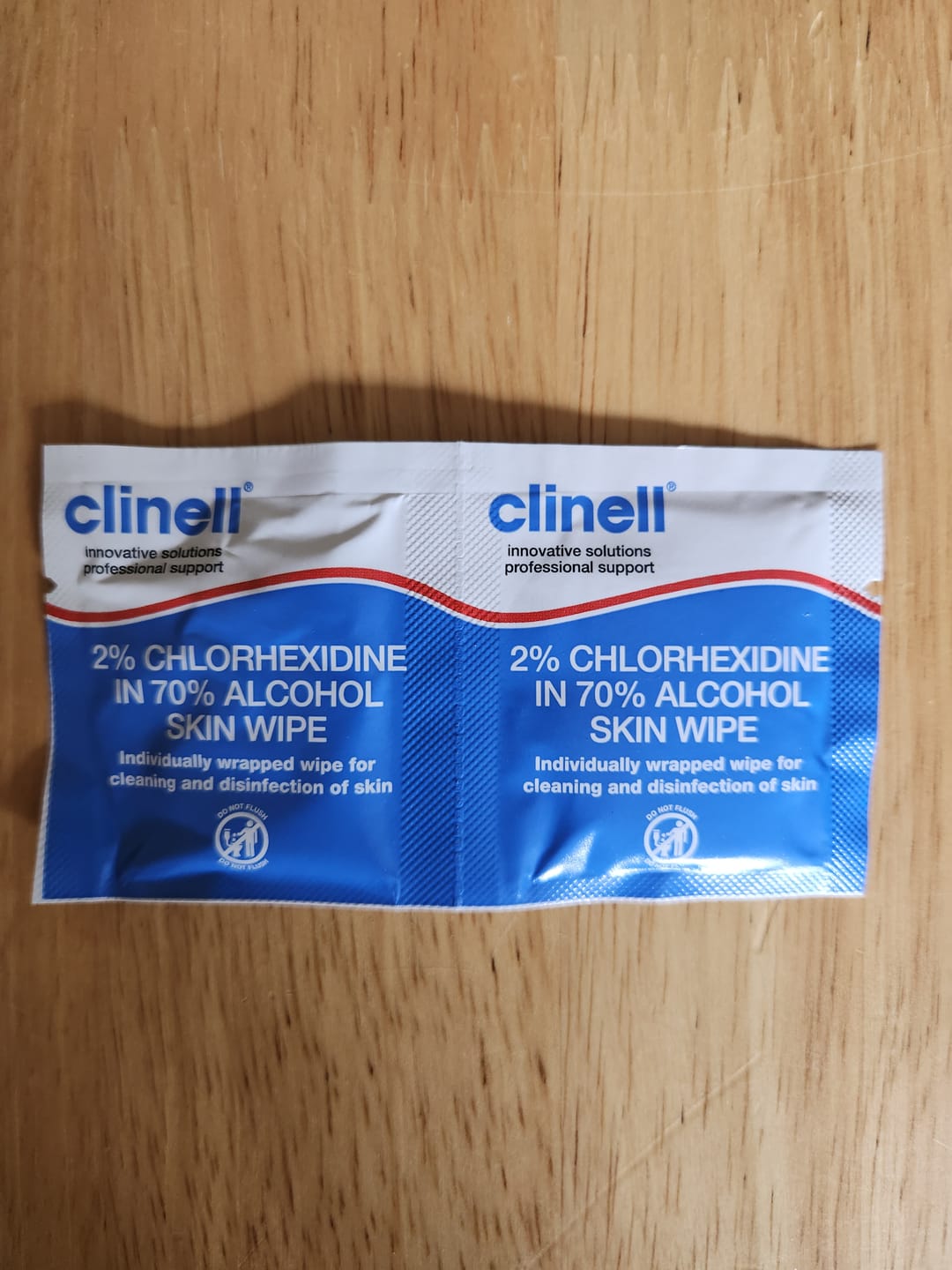 Customer photo review of Clinell Alcohol 2% Chlorhexidine Skin Wipes x 200