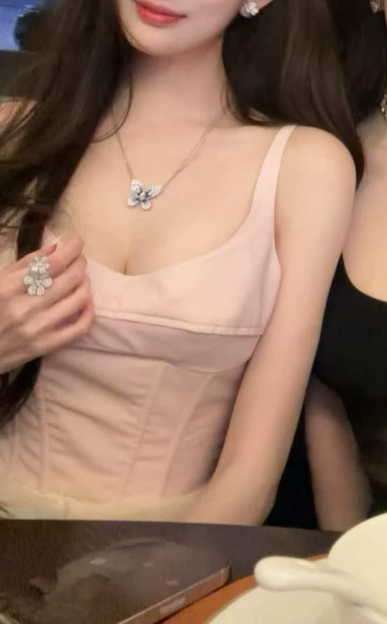 Customer photo review of Belle Mini Skirt - Pink Cotton