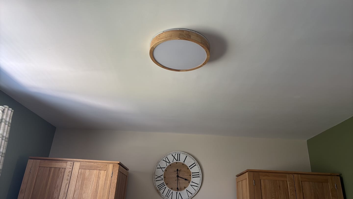 Customer photo review of Scandinavian Dimmable Wood LED Flush Mount Light