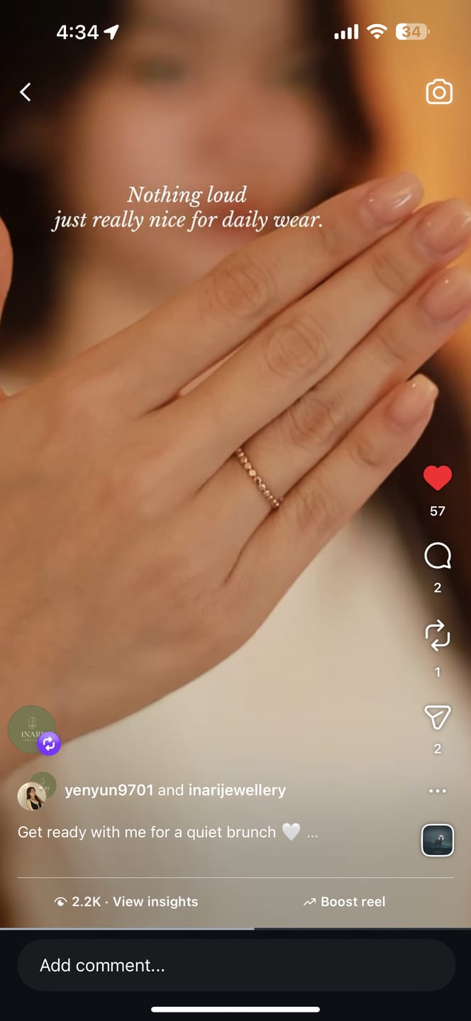 Customer photo review of Dot Philosophy Ring