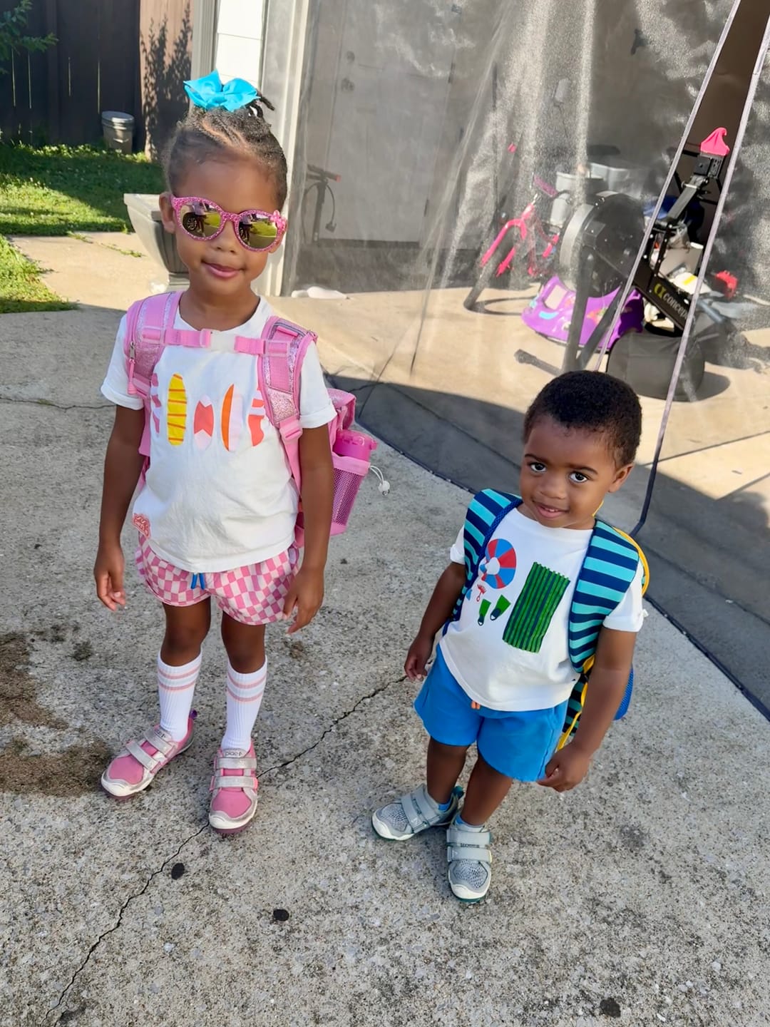 Customer photo review of Recycled Cotton Blue Beach Party Kid T-Shirt