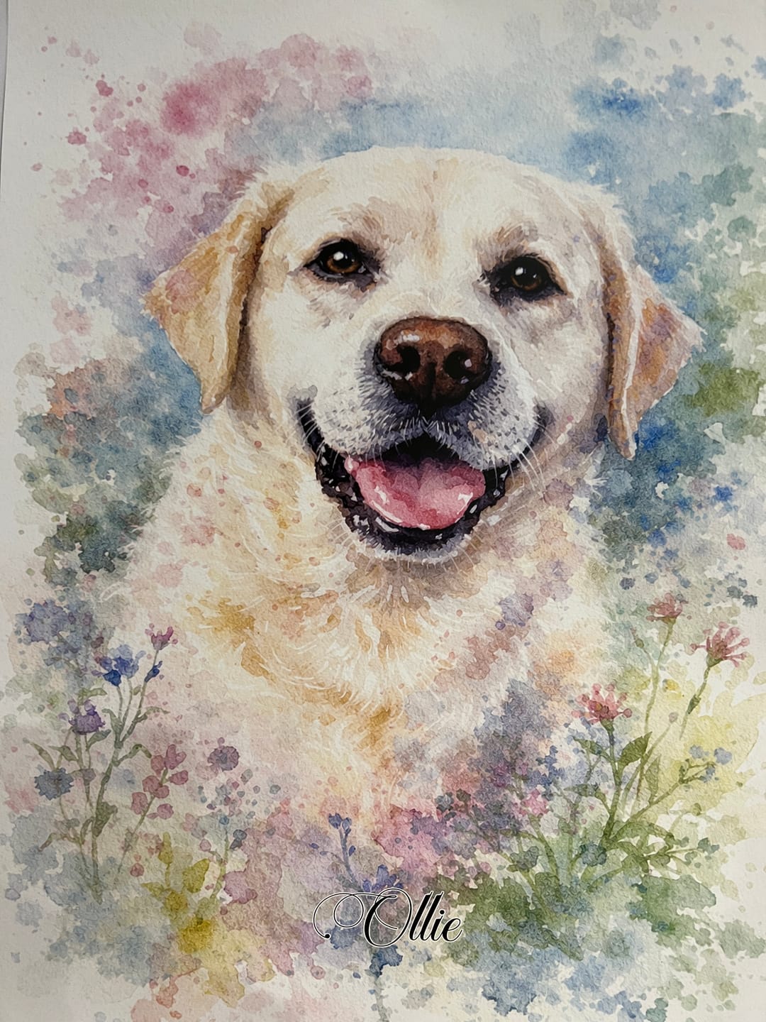 Customer photo review of Personalised Poster With Dog or Cat - Watercolour