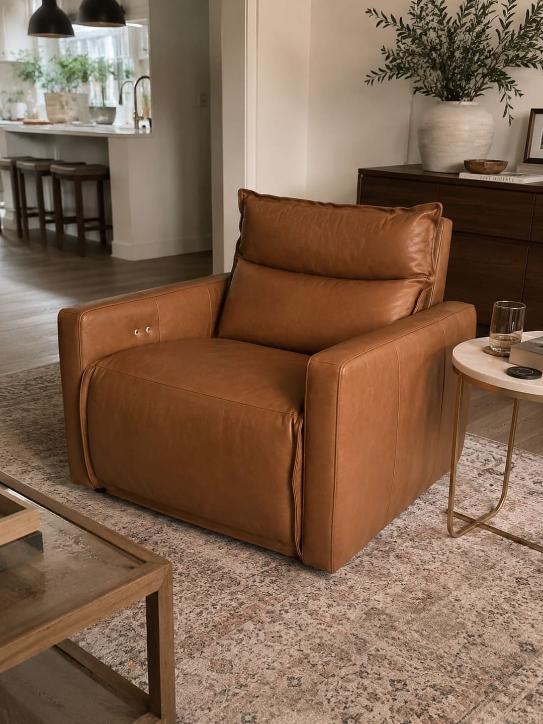 Customer photo review of Perotin Leather Motion Recliner