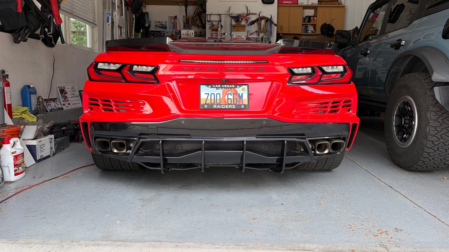 Customer photo review of Corvette C8 Stingray DRY CARBON FIBEr Add-On Rear Diffuser Fin