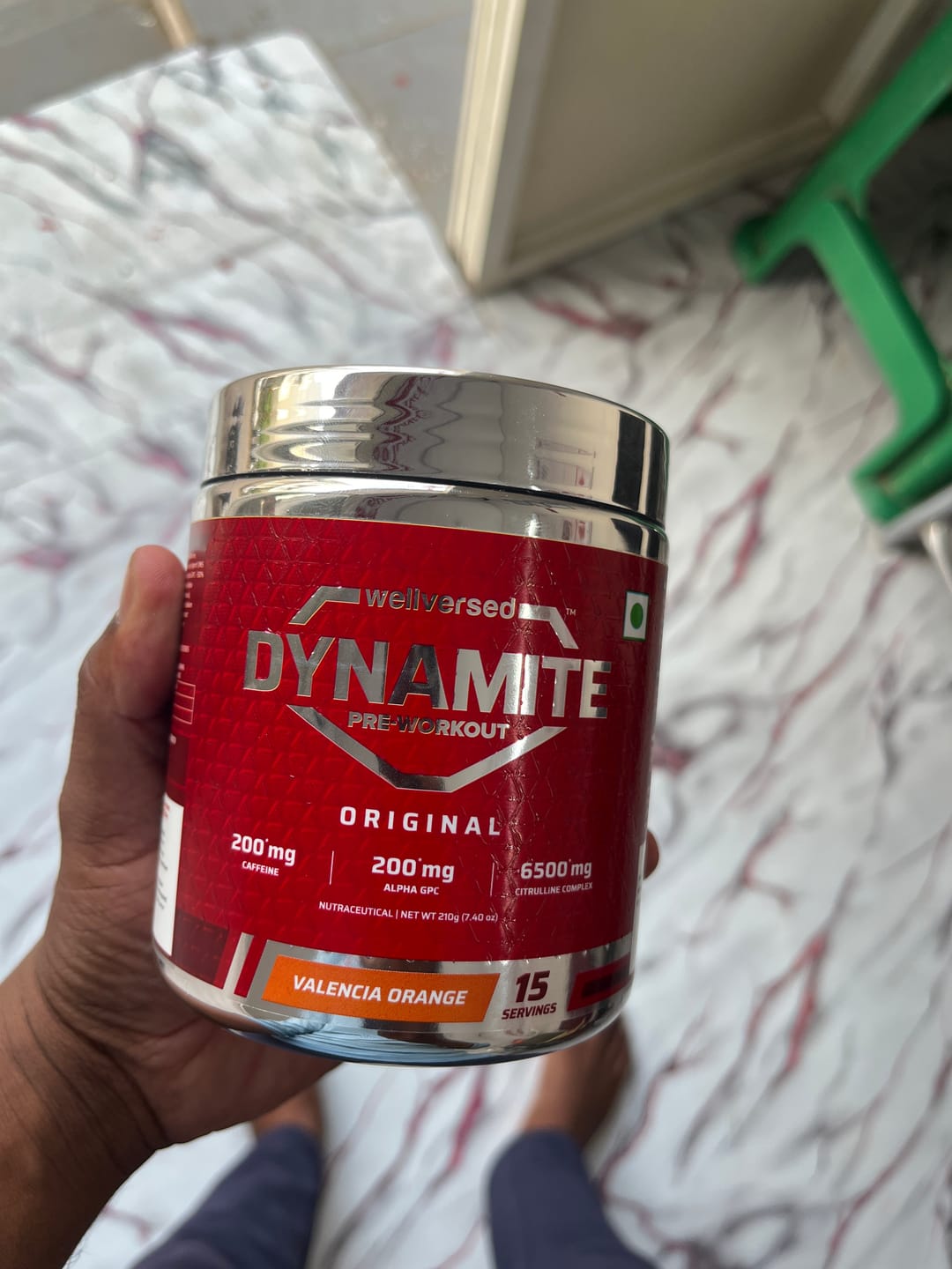 Customer photo review of Dynamite Pre-Workout | Valencia Orange - (210g, 15 Servings)
