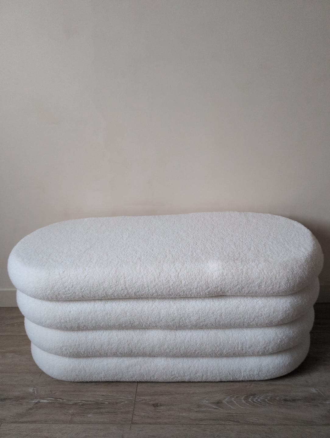 Customer photo review of UPPSALA - Banc coffre avec rangement en bouclettes blanches