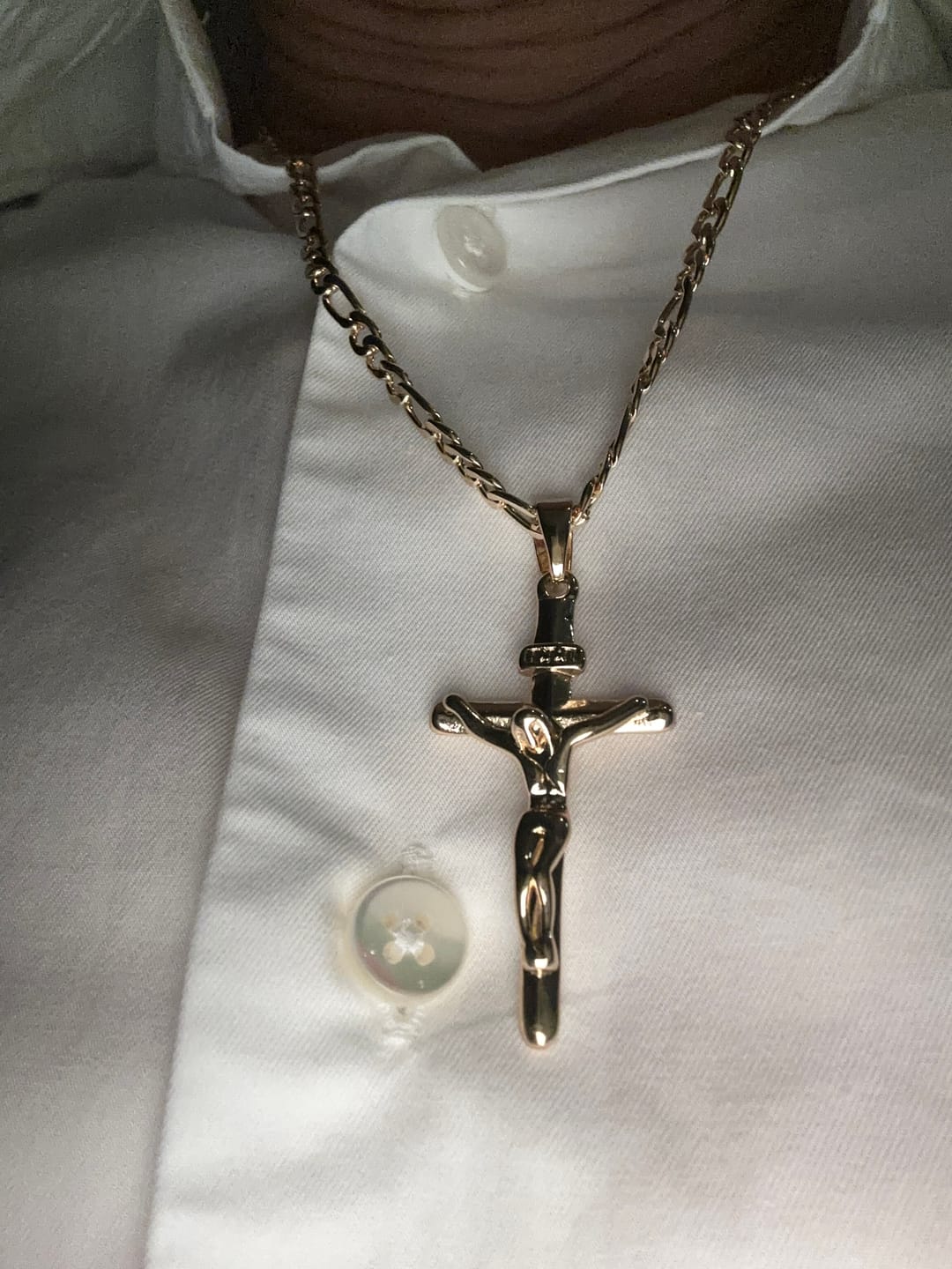 Customer photo review of FREE Today: 4-Styled Sacred Crucifix Necklace: Elegant Design & Faithful Reminder for Every Day
