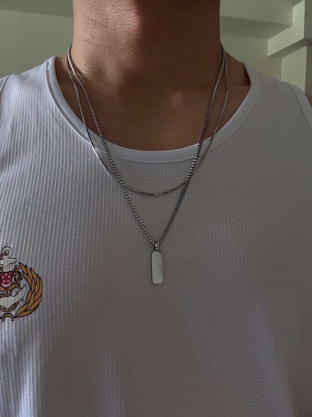 Customer photo review of Minimal Pendant Necklace Duo