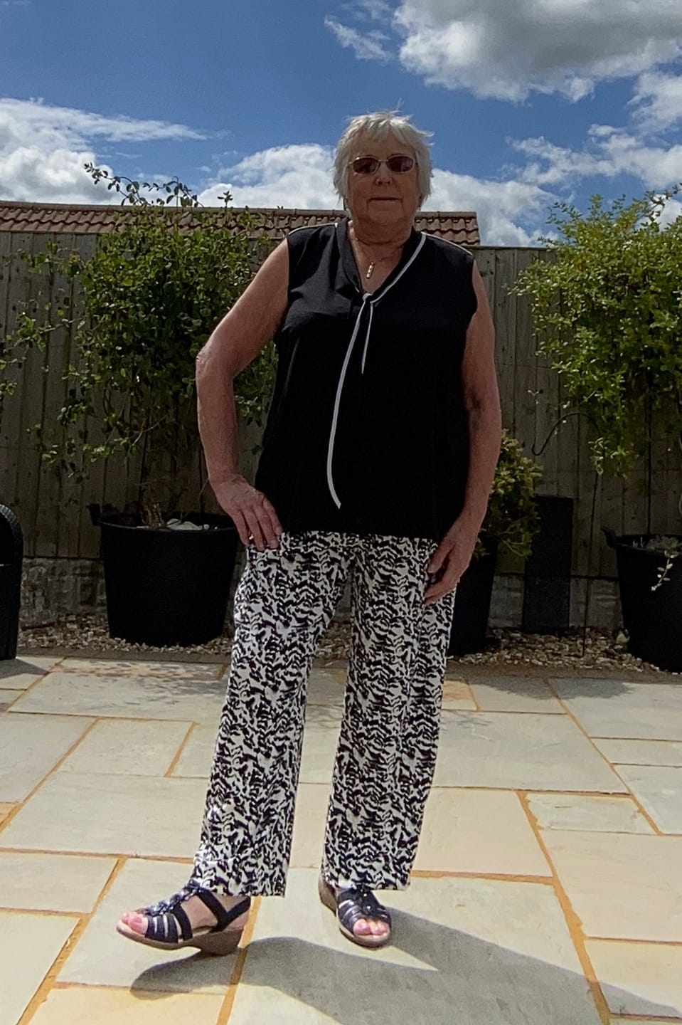 Customer photo review of Midnight Leopard Polyester Crepe Fabric