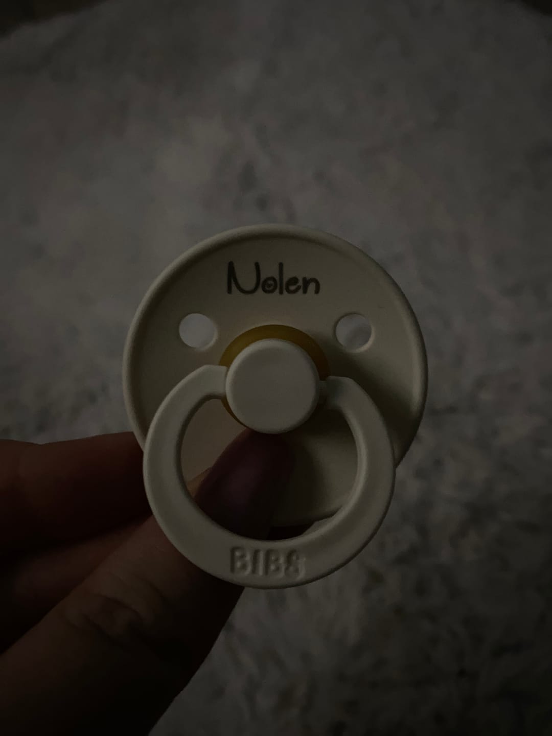 Customer photo review of Névre szóló BIBS Colour cumi - krémfehér