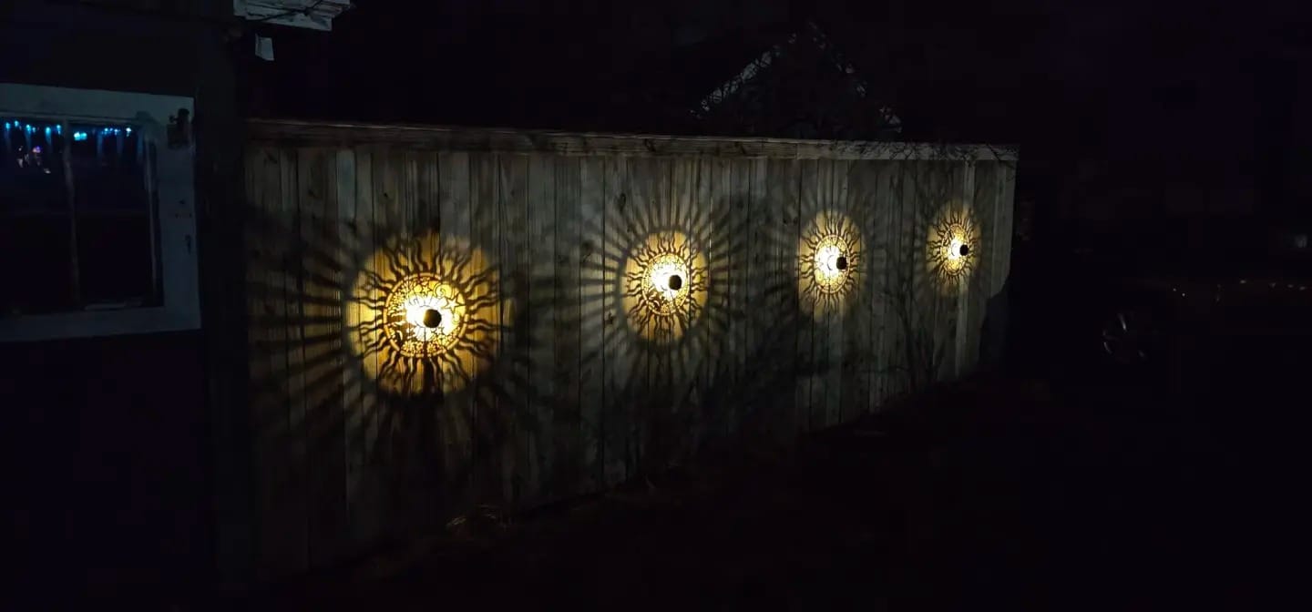 Customer photo review of Solar Mandala Projector Wall Light