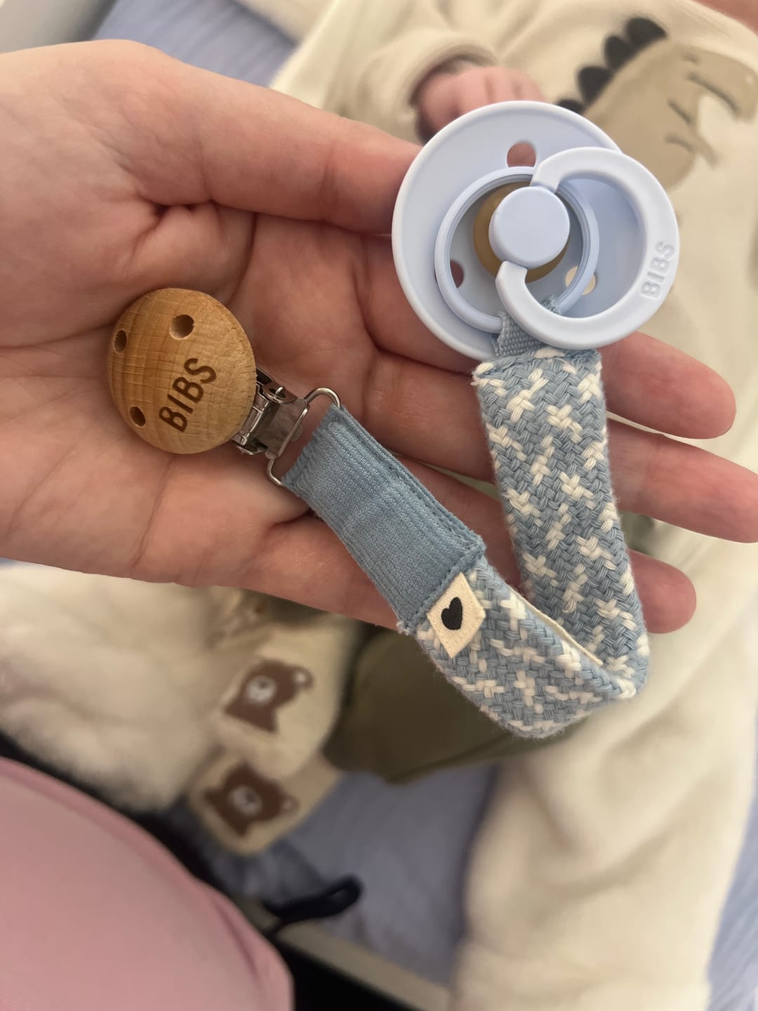 Customer photo review of BIBS cumilánc - pasztellkék/krémfehér
