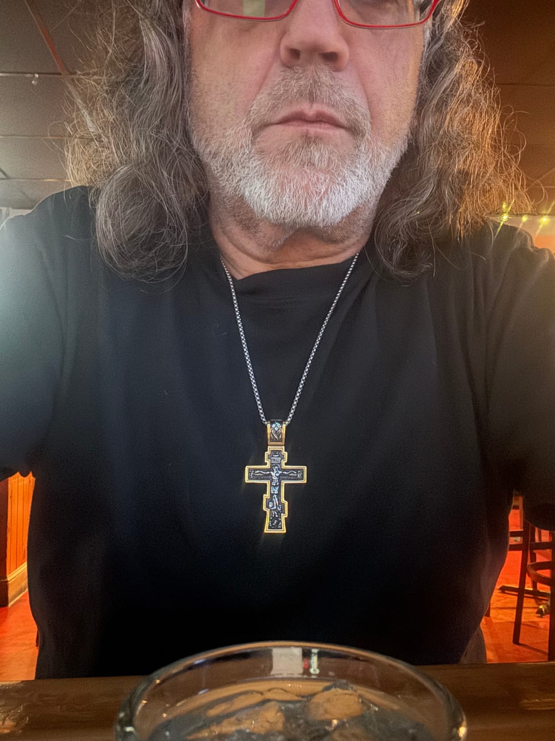 Customer photo review of DARK JESUS CROSS. - GOLD