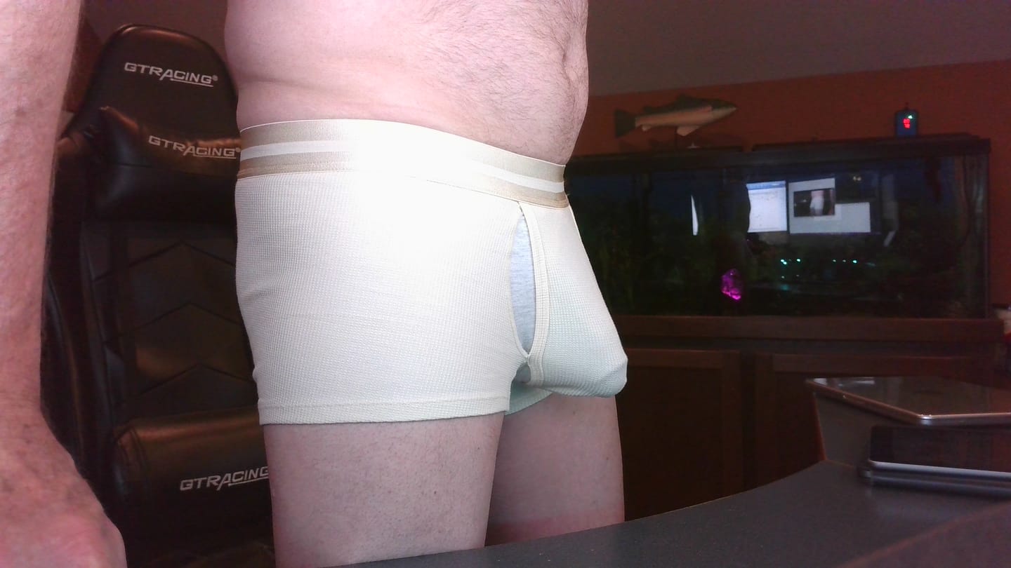 Customer photo review of 3 Pack Men's Breathable Comfort Double-Sided Access Soft Waffle Cotton Trunks