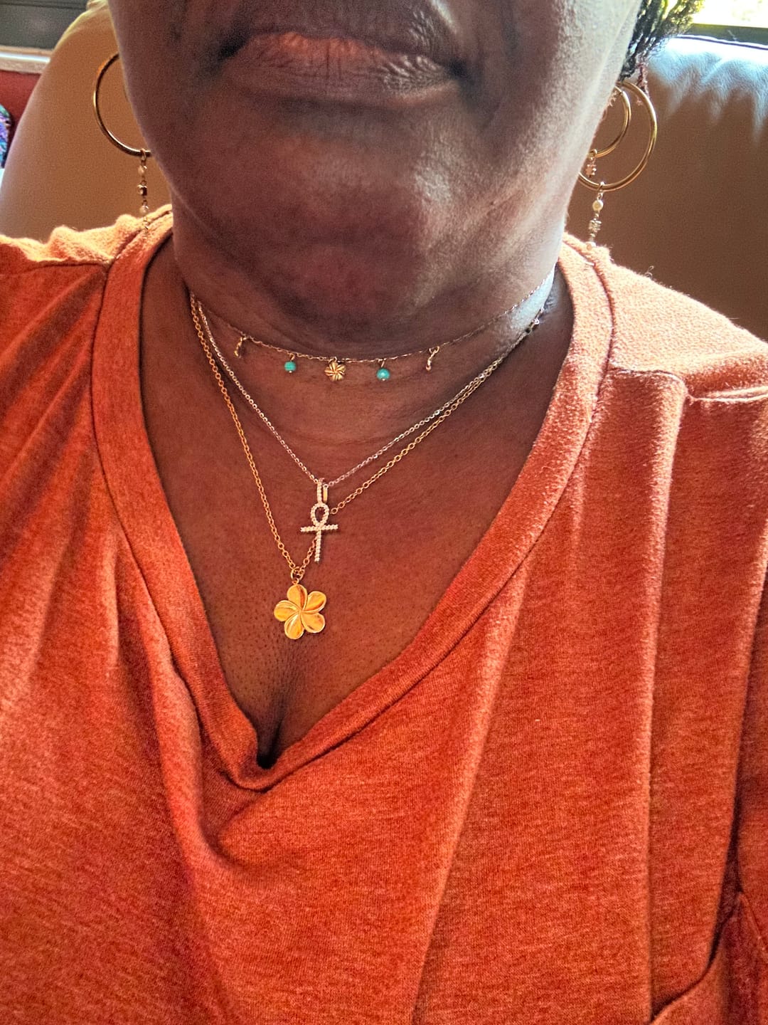 Customer photo review of Island Plumeria Necklace