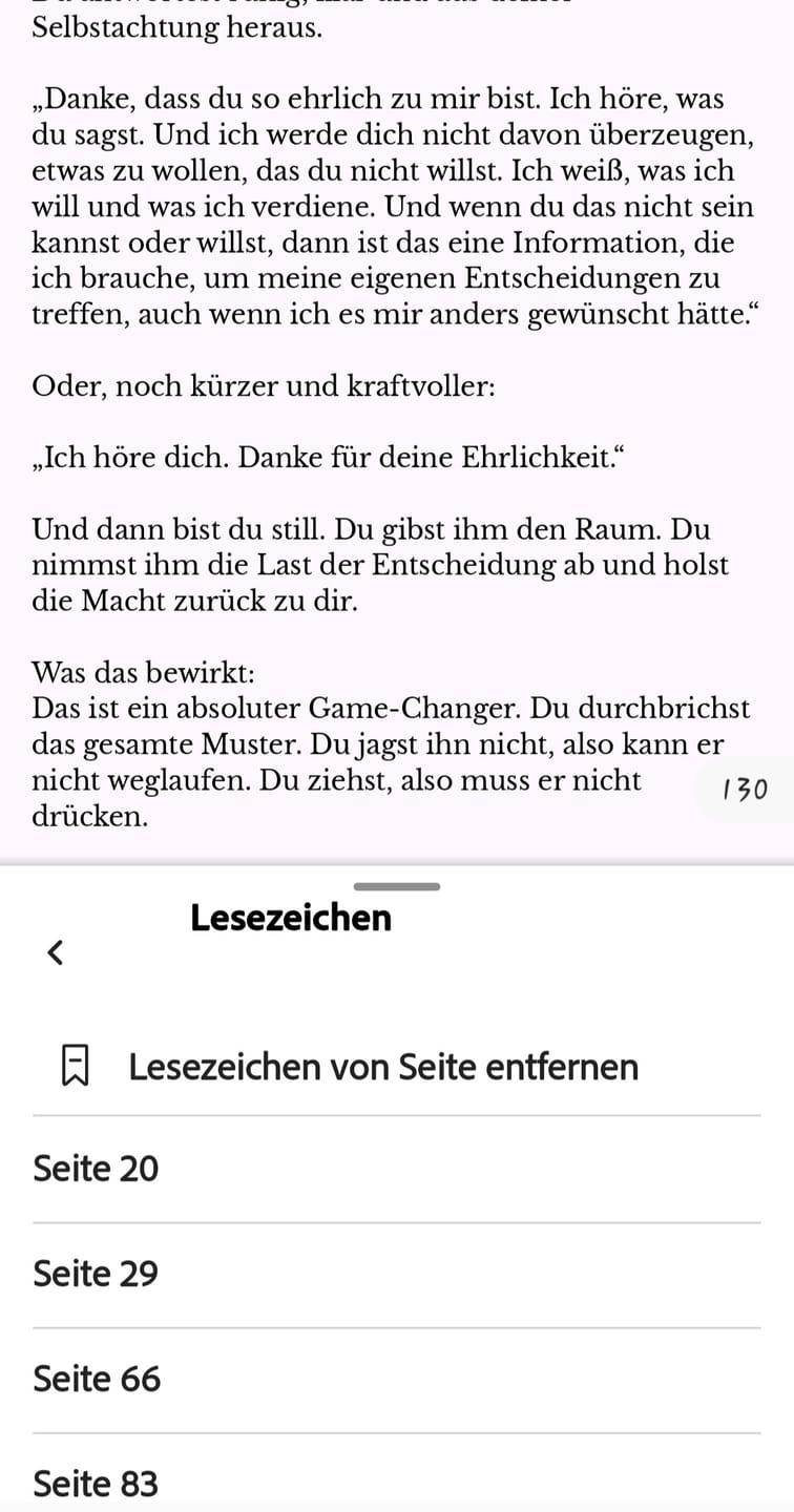 Customer photo review of E-Book: Die Kunst einen Vermeider zu erreichen