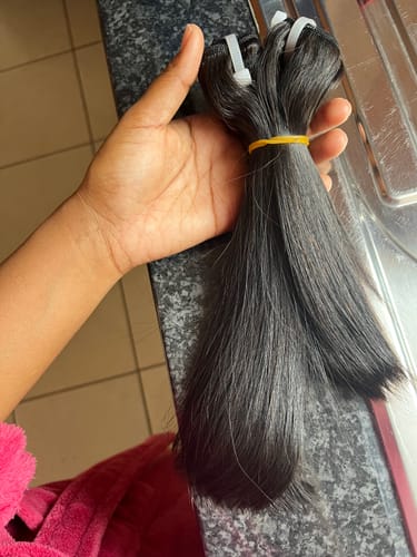 Customer photo review of Budget Vietnamese Super Double Drawn Bone Straight 8"+10"+10" 5X5 Double Drawn Closure