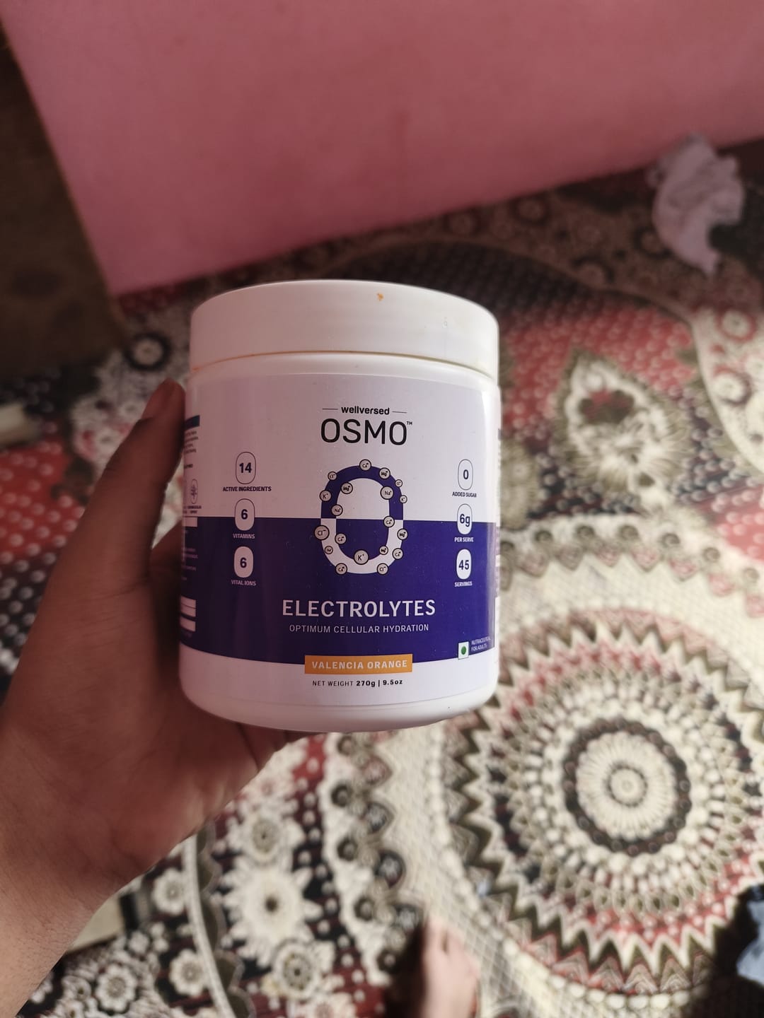 Customer photo review of OSMO - Electrolyte Hydration Blend (Advanced Salts + Taurine & Vitamins) | Valencia Orange Flavour (270g, 45 servings)