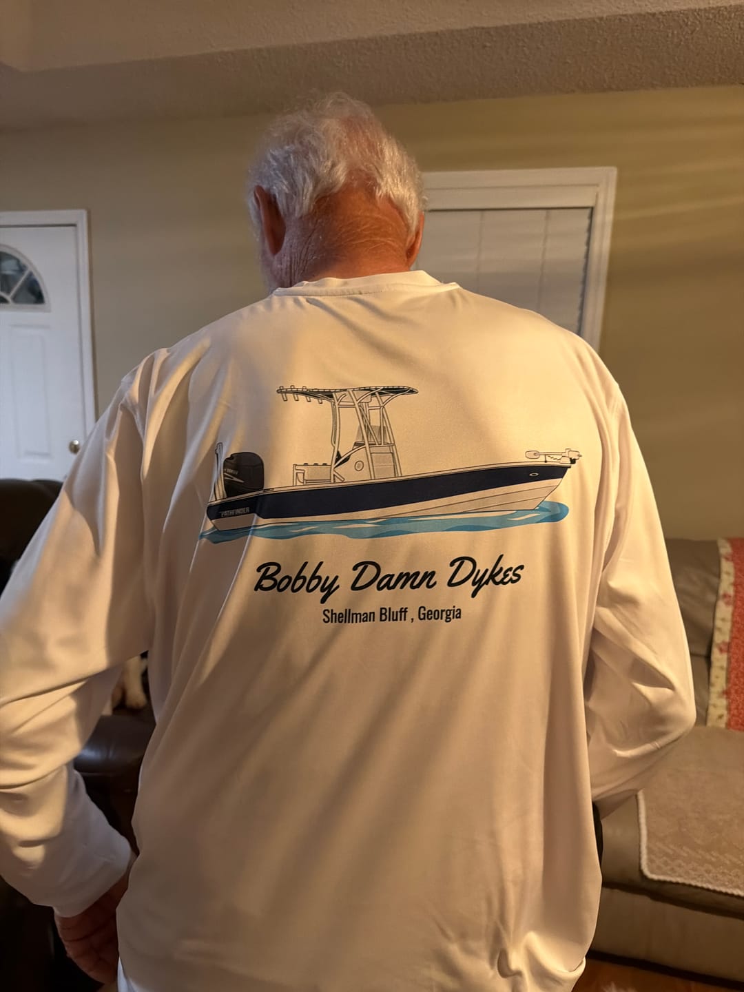 Customer photo review of Dri-Fit Custom Boat Shirts - Long Sleeve