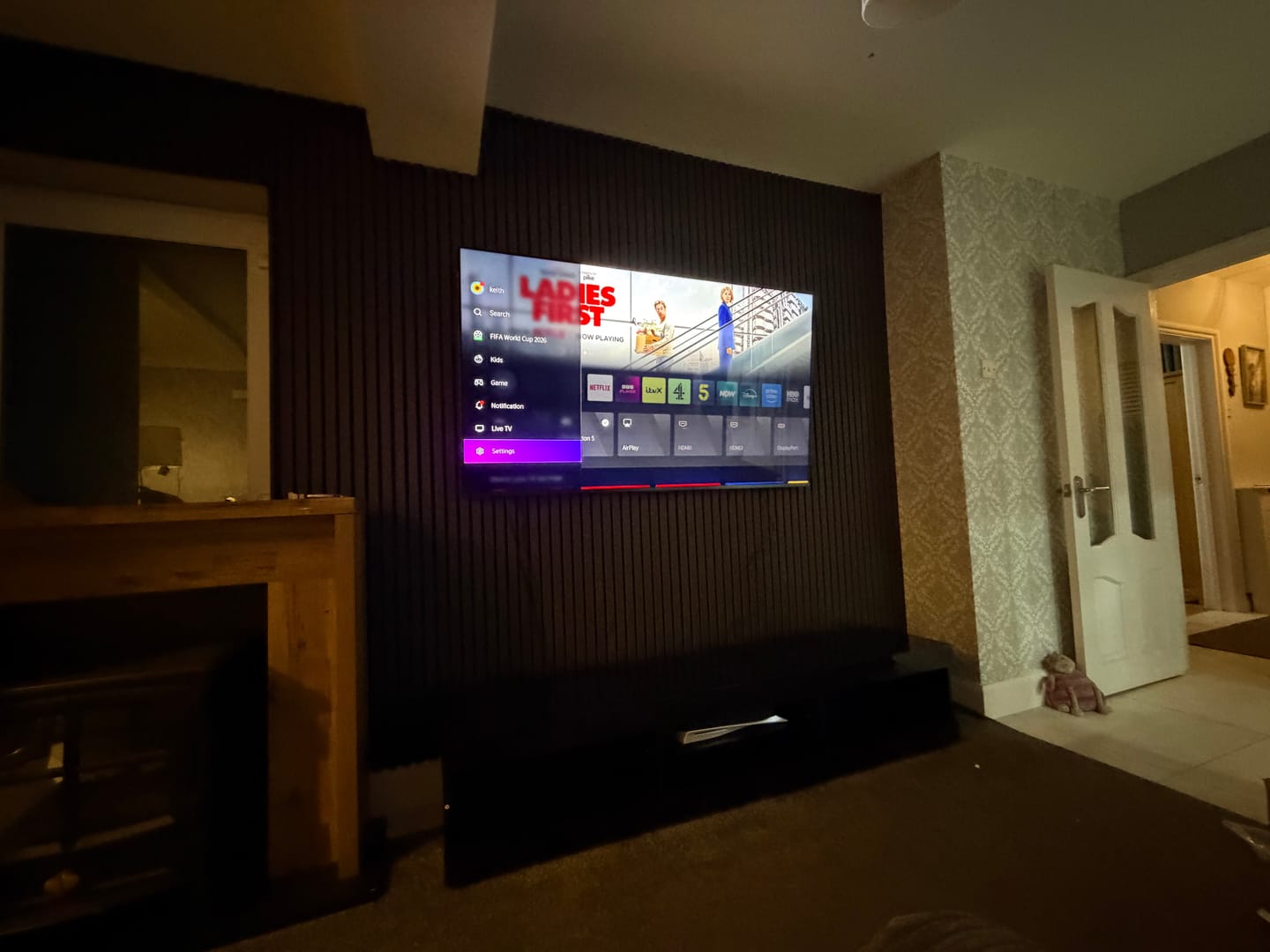 Customer photo review of Acoustic Slat Wall Panels Wooden Decorative Wall Panels Black Oak Premium 2.4m x 0.6m