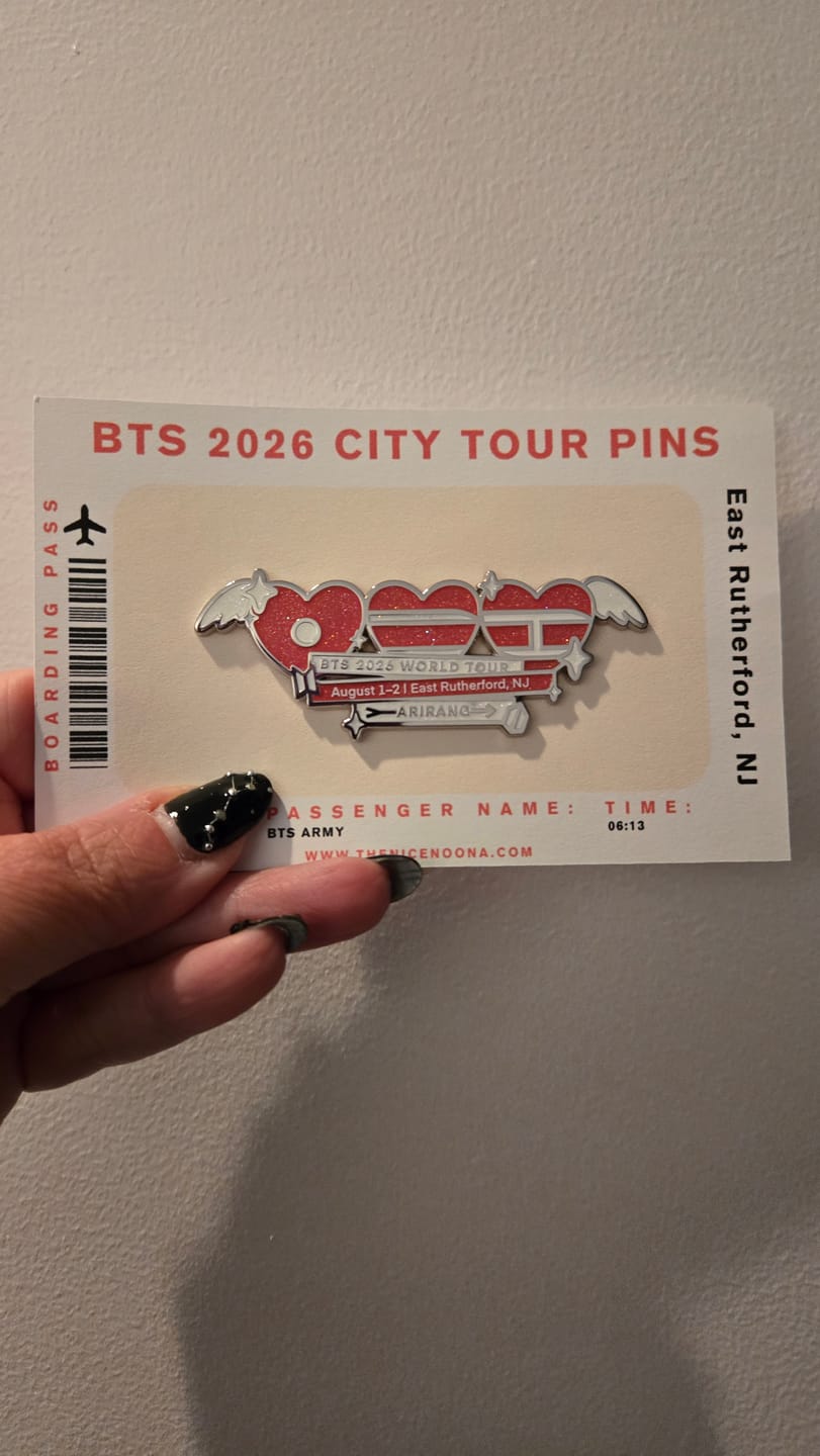 Customer photo review of BTS 2026 City Tour Pin