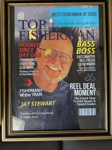 Customer photo review of Custom Fishing Magazine Cover, Personalized Fishing Gifts for Men, Fly Fishing Gifts for Him, Fishing Dad Gift, Angler Funny Fisherman Gift