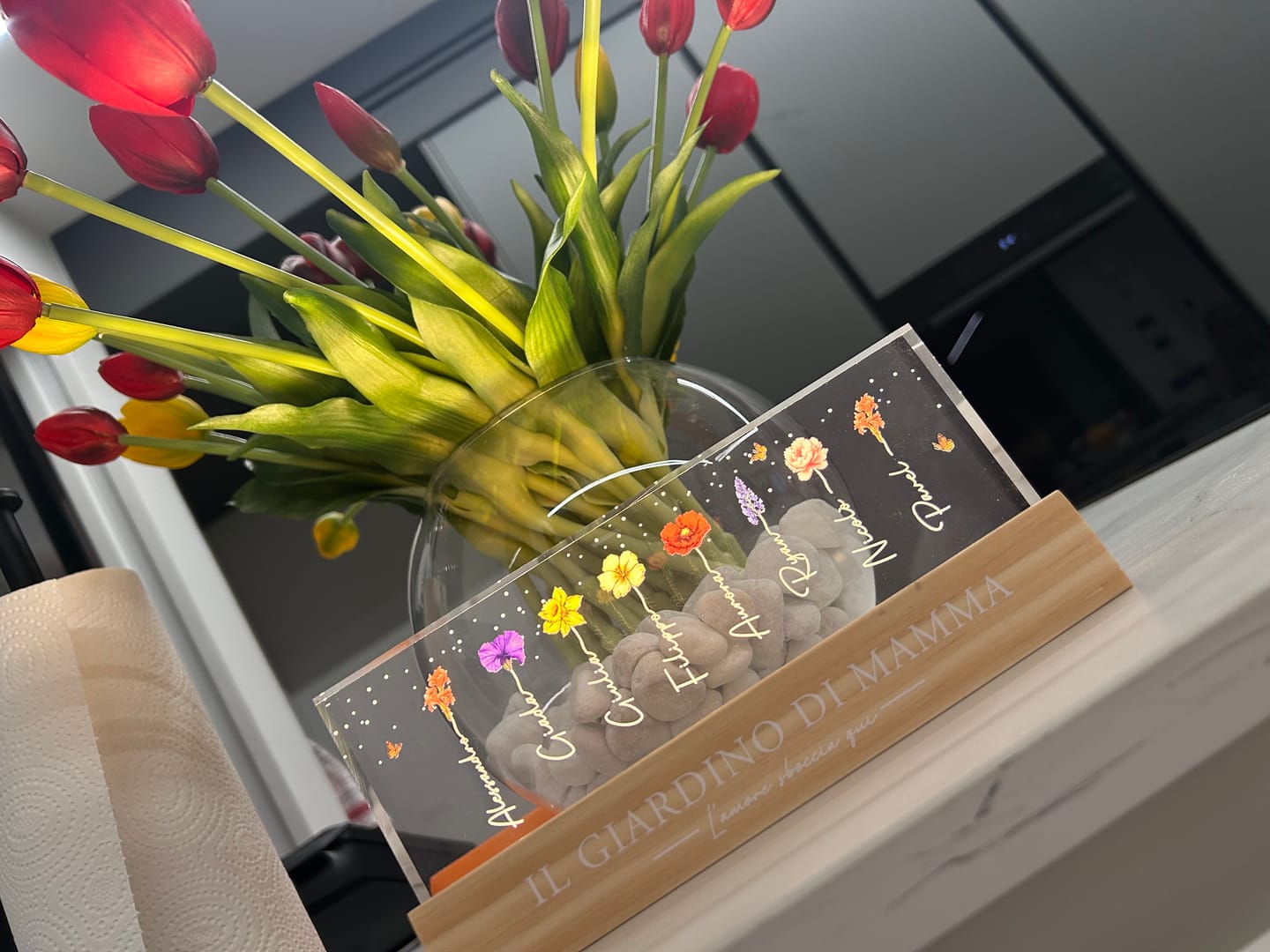 Customer photo review of lI giardino di Nonna - LED Supporto con fiori di nascita per Mamma e Nonna