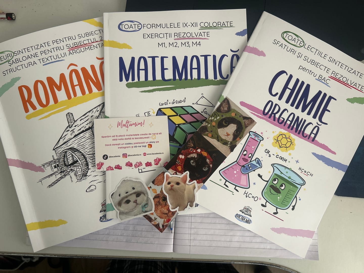 Customer photo review of Pachet Bacalaureat (Română + Matematică + Chimie Organică) Bacademia