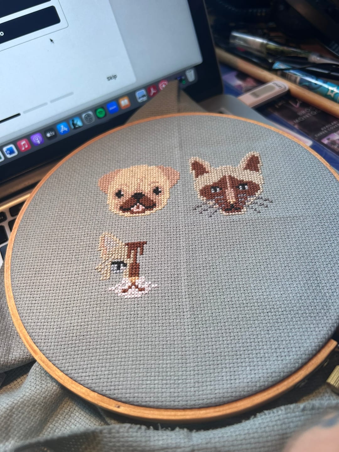 Customer photo review of Paws & Pals - Cross Stitch Kit