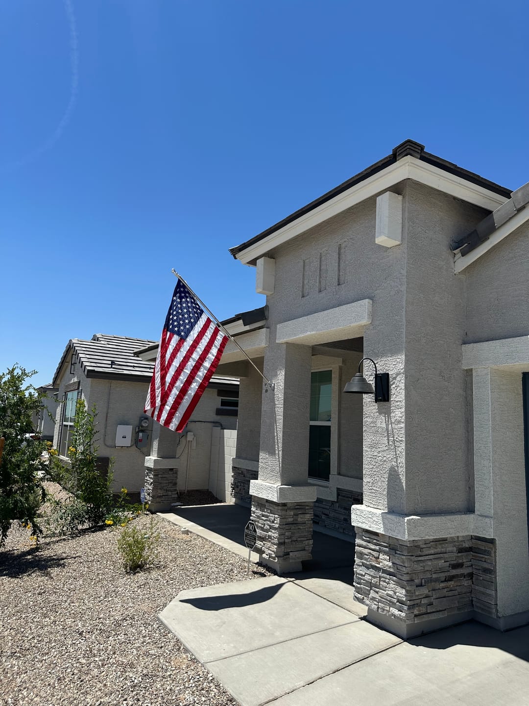 Customer photo review of 6ft Aluminum Tangle-Free Flag Pole