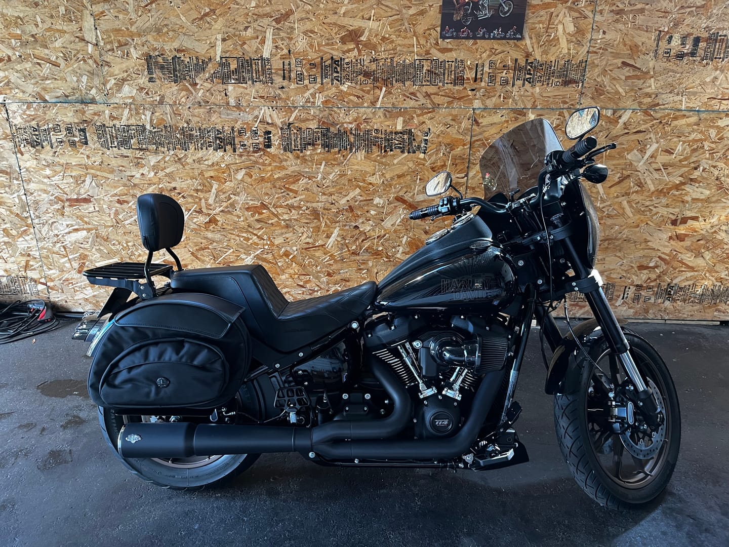 Customer photo review of 60L - Stealth XL Quick Mount Saddlebags for Harley Softail Low Rider S FXLRS