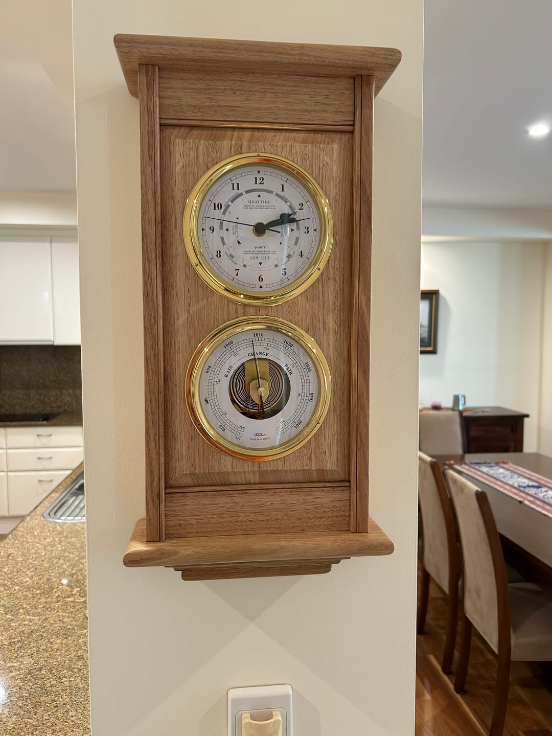 Customer photo review of Barometer & Tide Clock - Mahogany & Brass – Perfect for Marine Enthusiasts