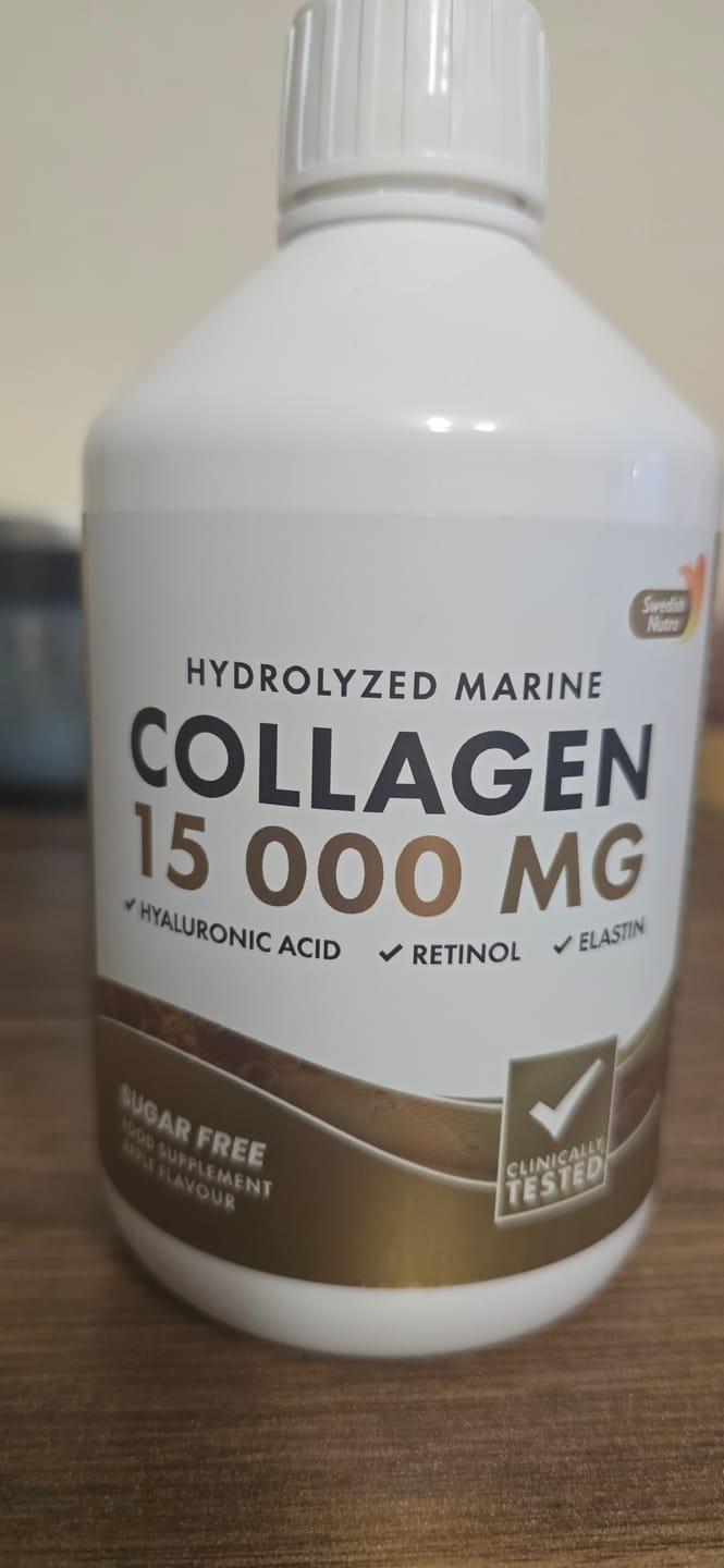 Customer photo review of Swedish Nutra – Marine Collagen 15 000 mg skystas jūrinis kolagenas su hialurono rūgštimi, retinoliu ir vitaminais, 500 ml