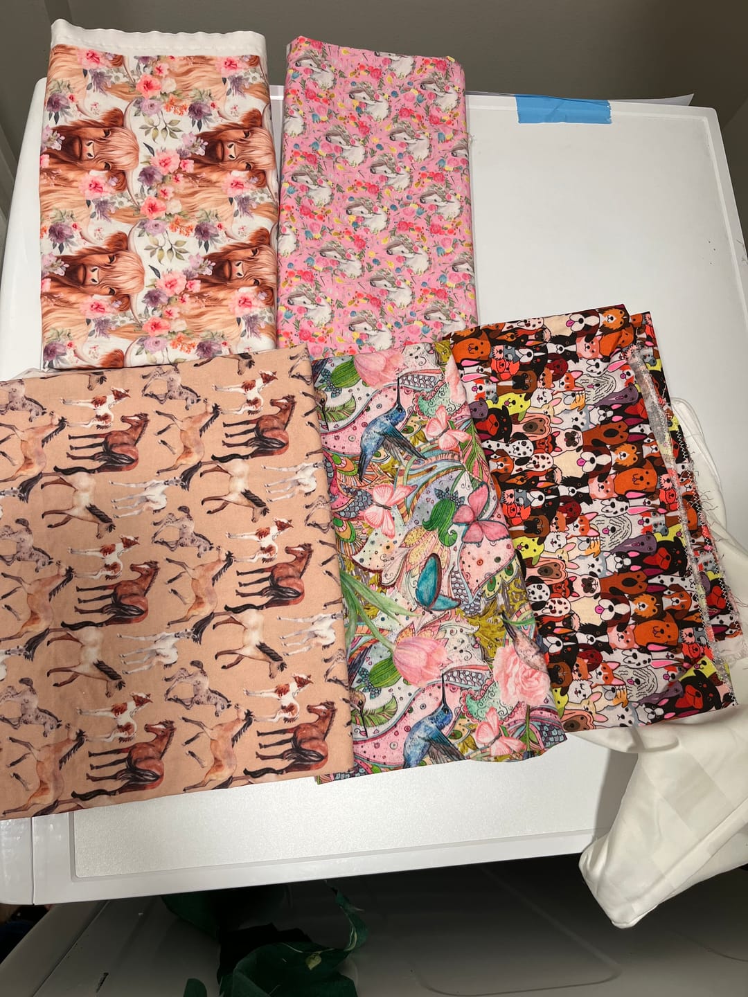 Customer photo review of End of Bolt Mystery Fabric - Animals
