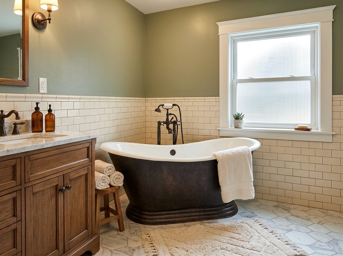 Customer photo review of Elite Double-Slipper Pedestal Vintage Copper Freestanding Bathtub ET-C-DS09