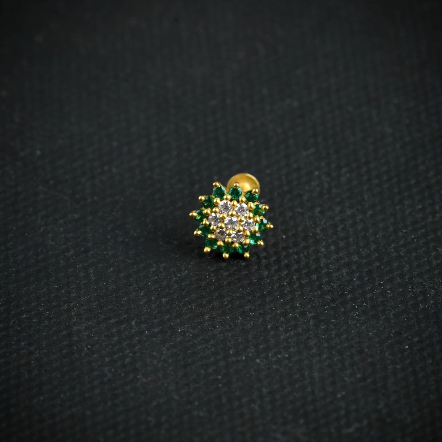 Customer photo review of Mint CZ Gold Plated Silver Screw Nose Pin