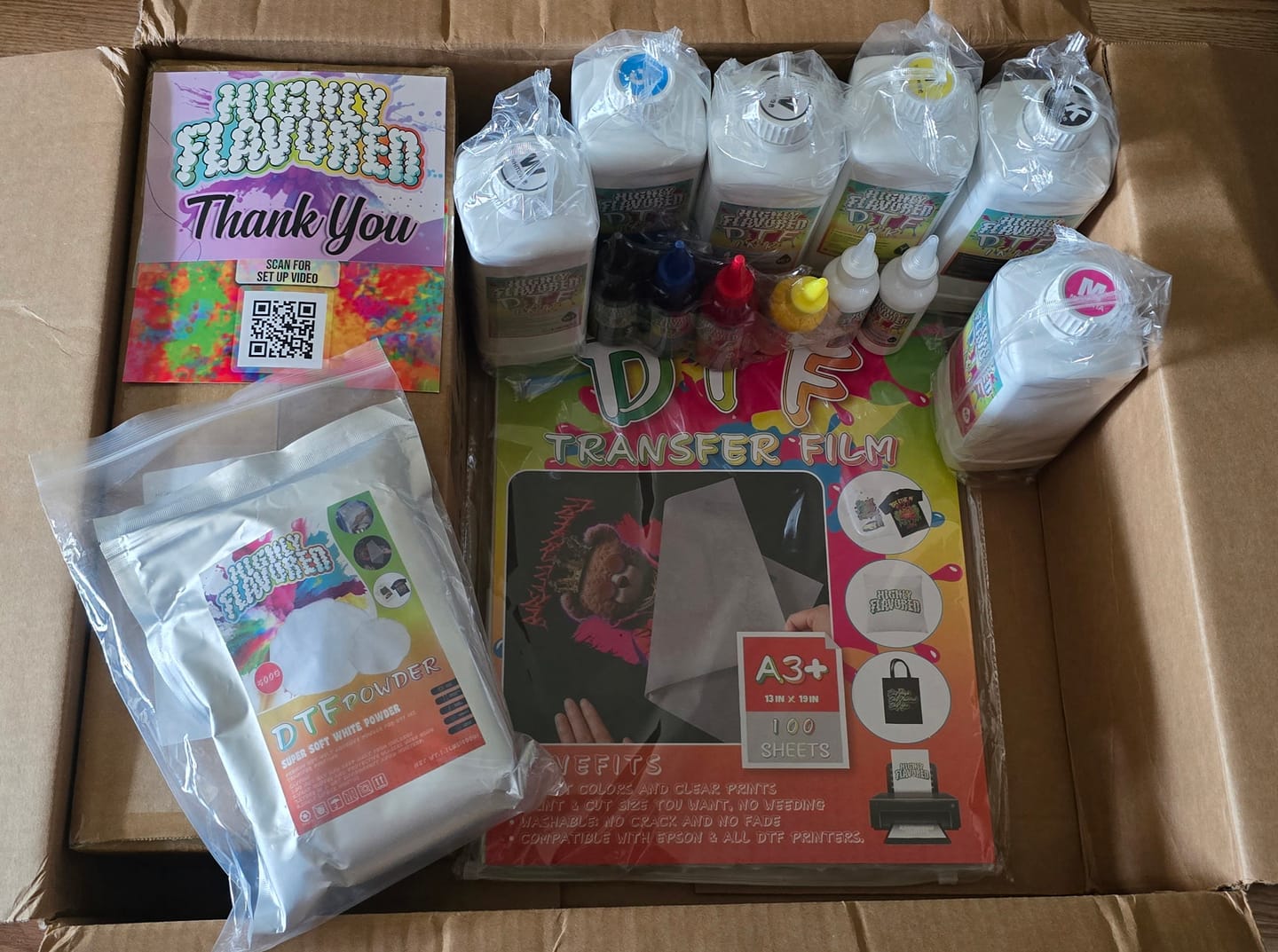 Customer photo review of Complete Beginner DTF Kit For 8550 (Includes DTF Ciss Ink Bundle)