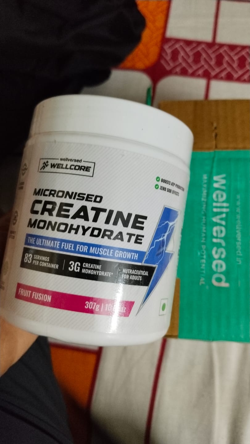 Customer photo review of Wellcore - Pure Micronised Creatine Monohydrate (307g, 83 Servings) Fruit Fusion