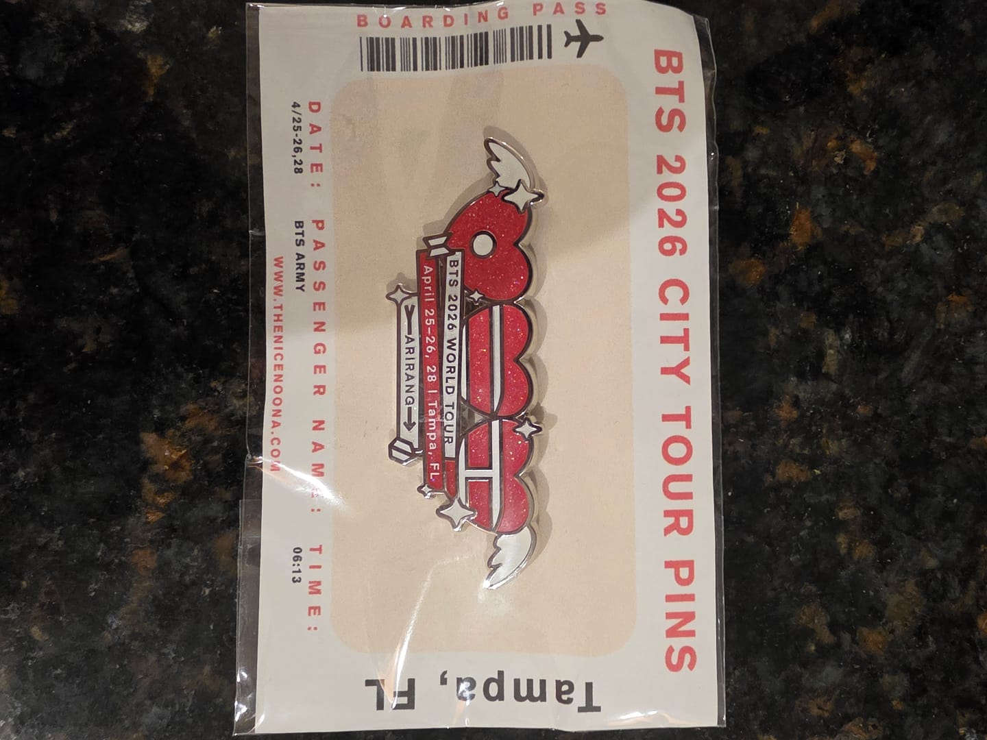 Customer photo review of BTS 2026 City Tour Pin