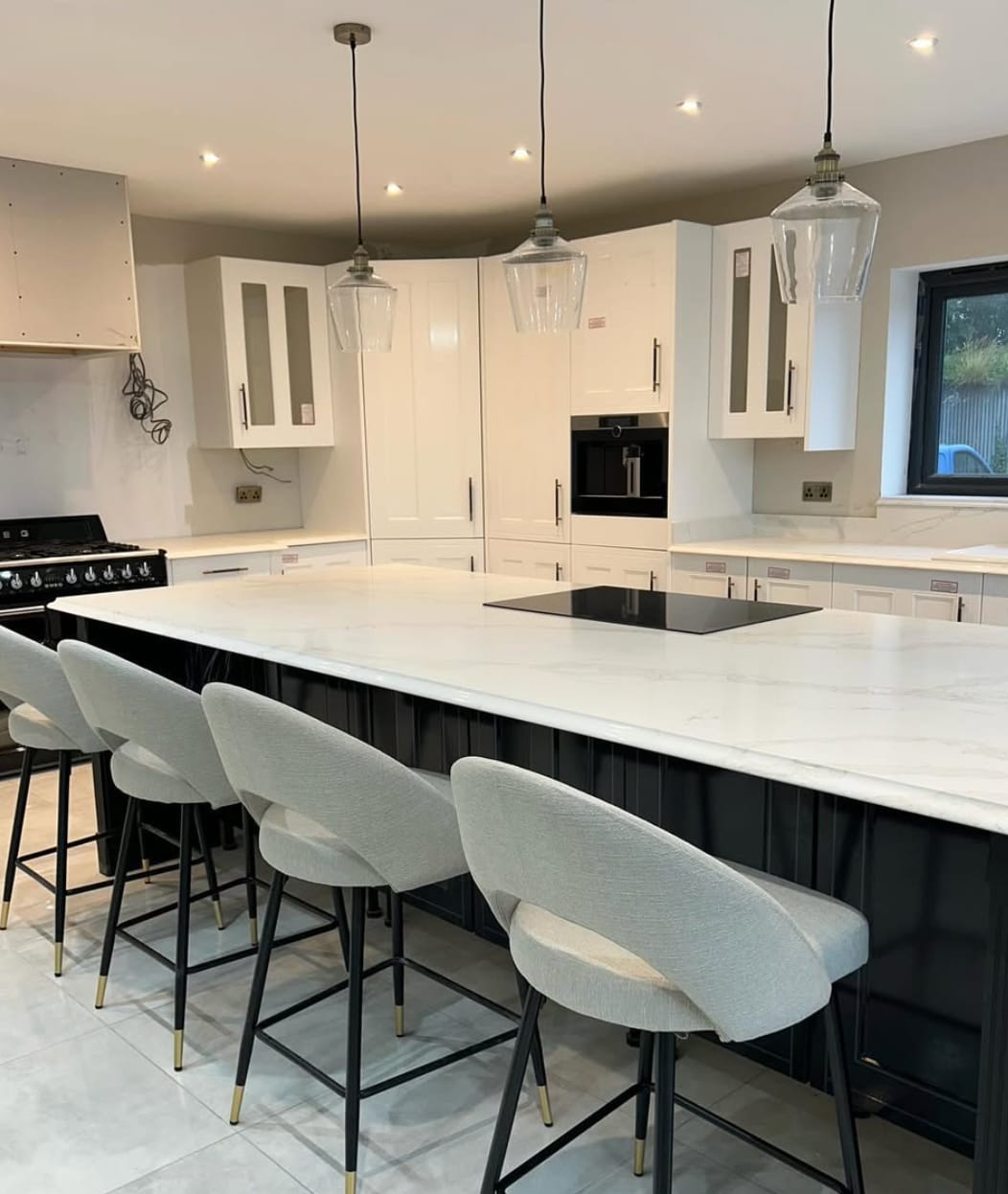 Customer photo review of Clara Glass Kitchen Island Pendant Light