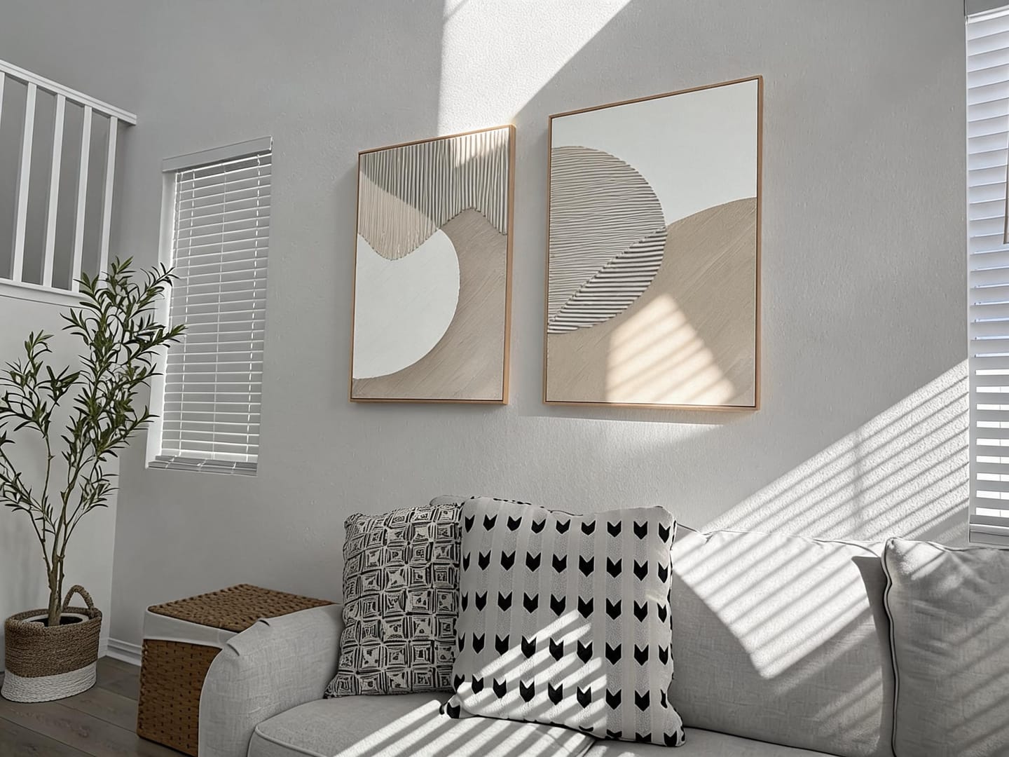 Customer photo review of Wabi Sabi Abstract Wall Art Set of 2 #WA002