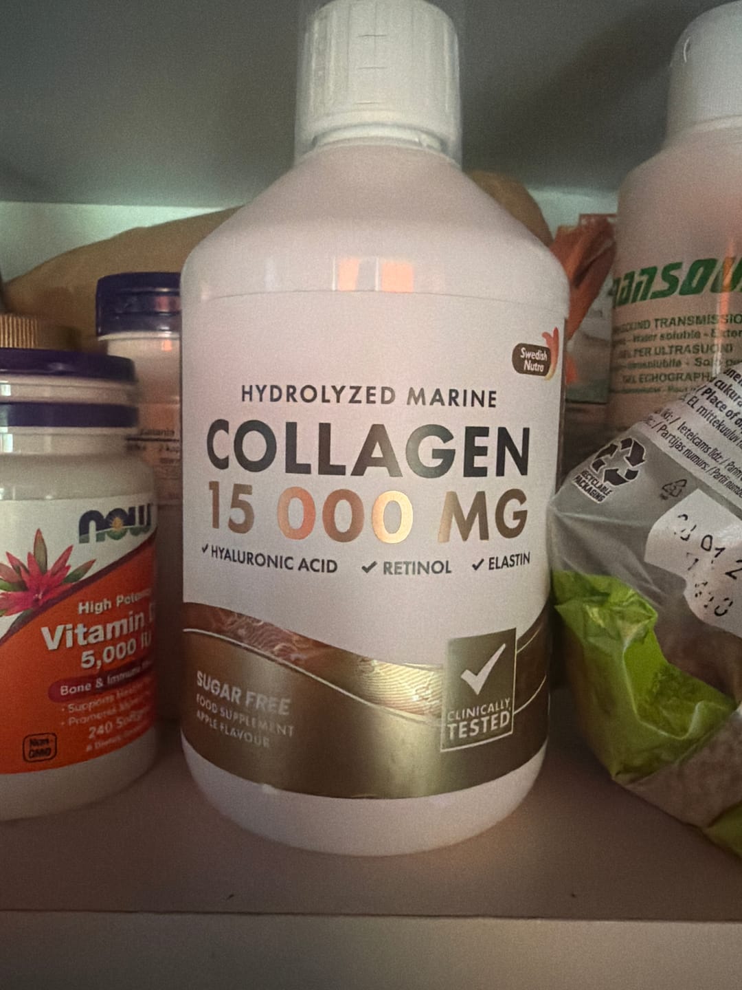 Customer photo review of Swedish Nutra – Marine Collagen 15 000 mg skystas jūrinis kolagenas su hialurono rūgštimi, retinoliu ir vitaminais, 500 ml