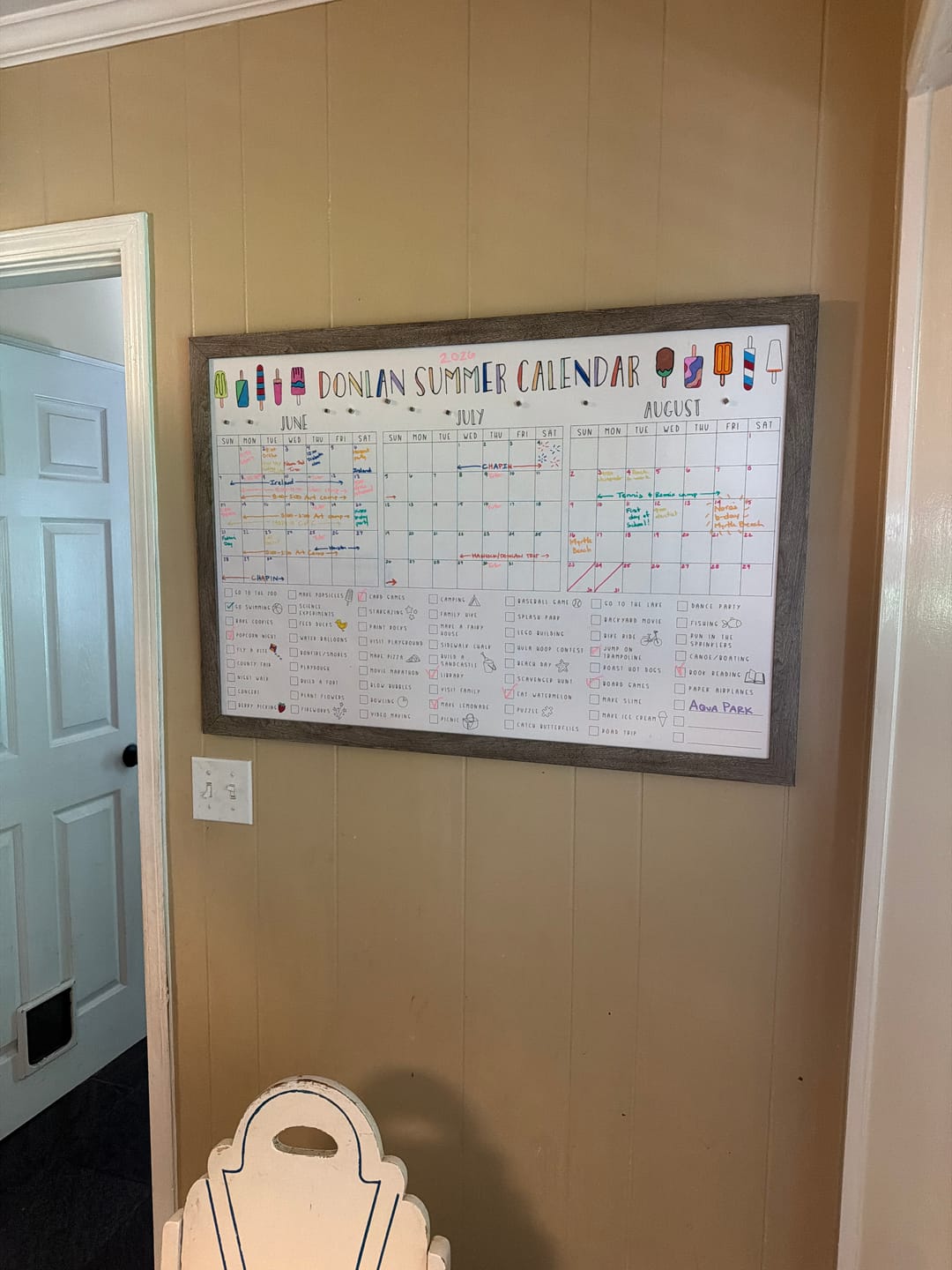 Customer photo review of Giant Coloring Calendar Summer Bucket List Personalized Calendar
