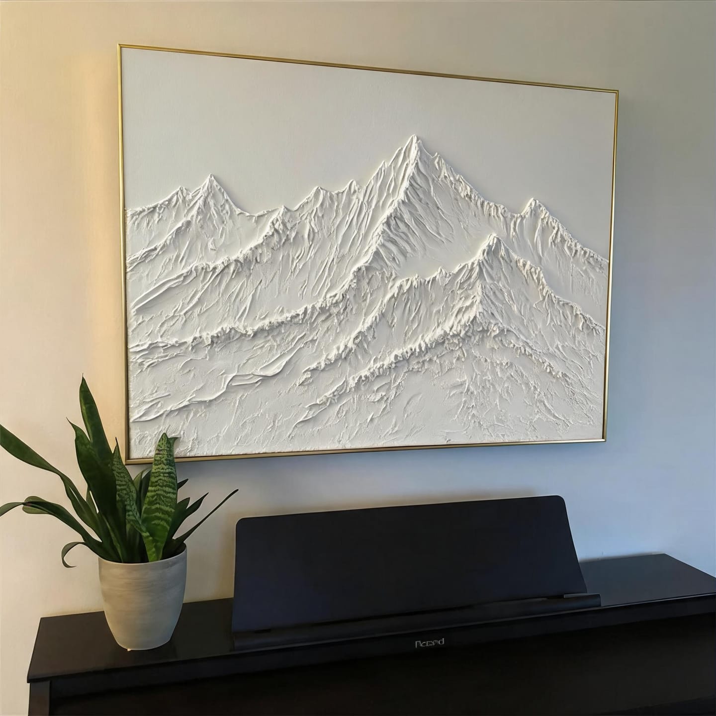 Customer photo review of White Textured Minimalist Wall Art #WT113
