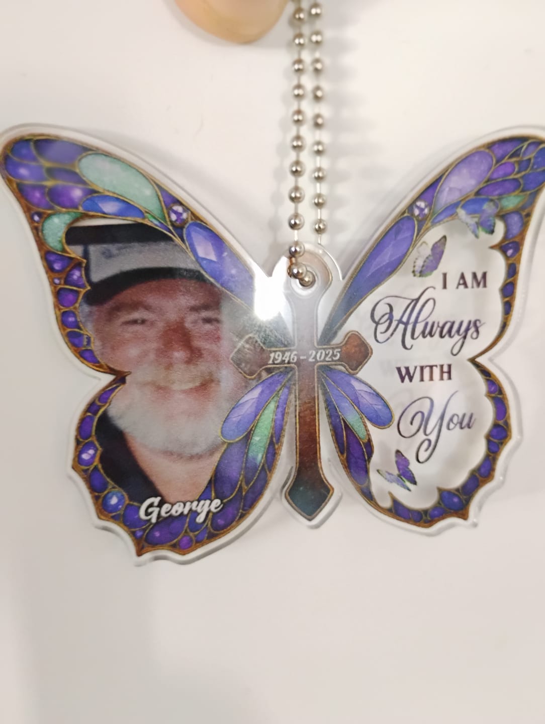 Customer photo review of I Am Always With You - Personalized Custom Car Plastic Hanging Ornament CO25