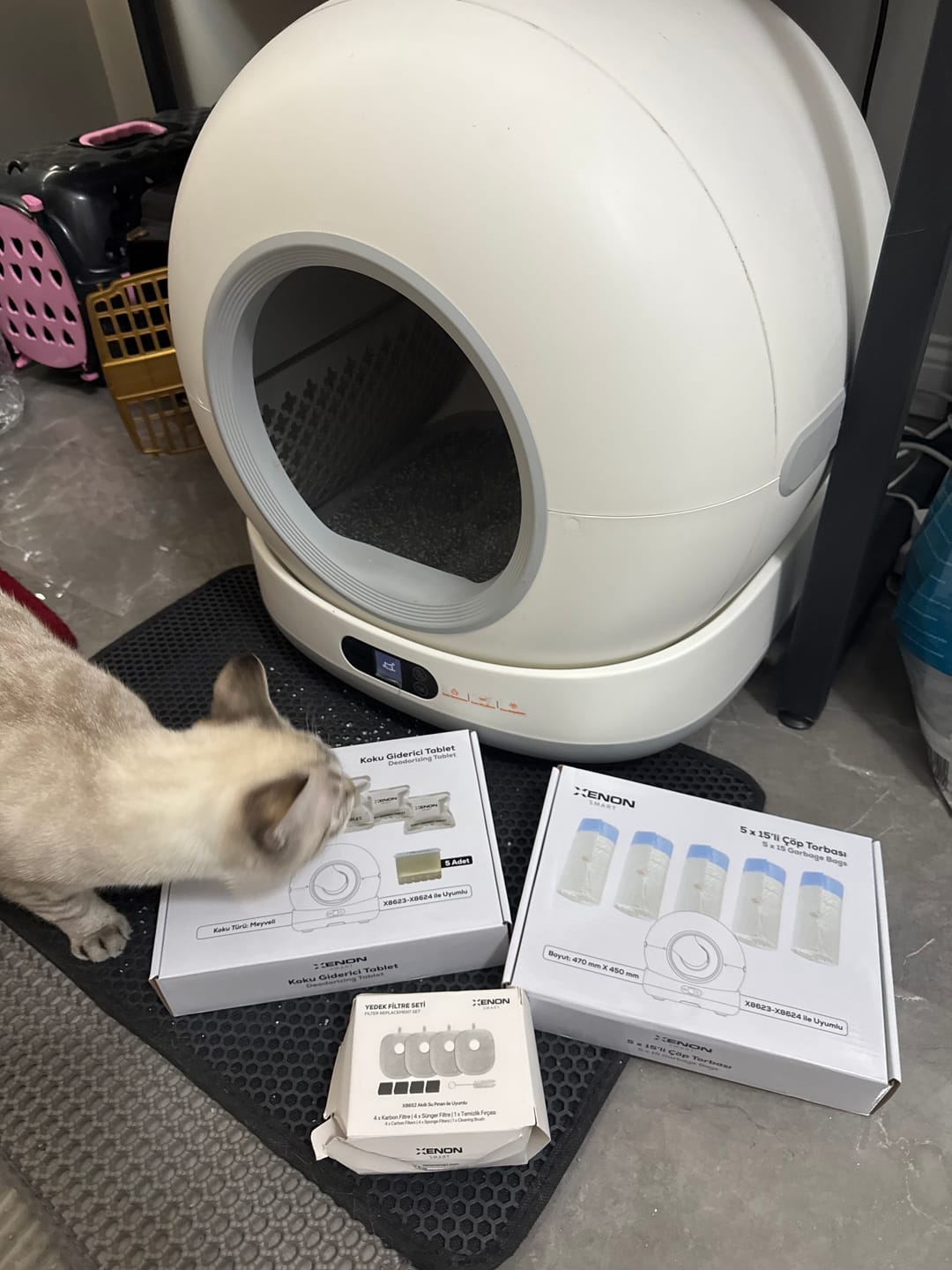 Customer photo review of Kedi Su Pınarı Filtresi (X8652 ve X8653 Uyumlu) | 4'lü Set, Fırça ve Süngerli Yedek Parça (X8783)