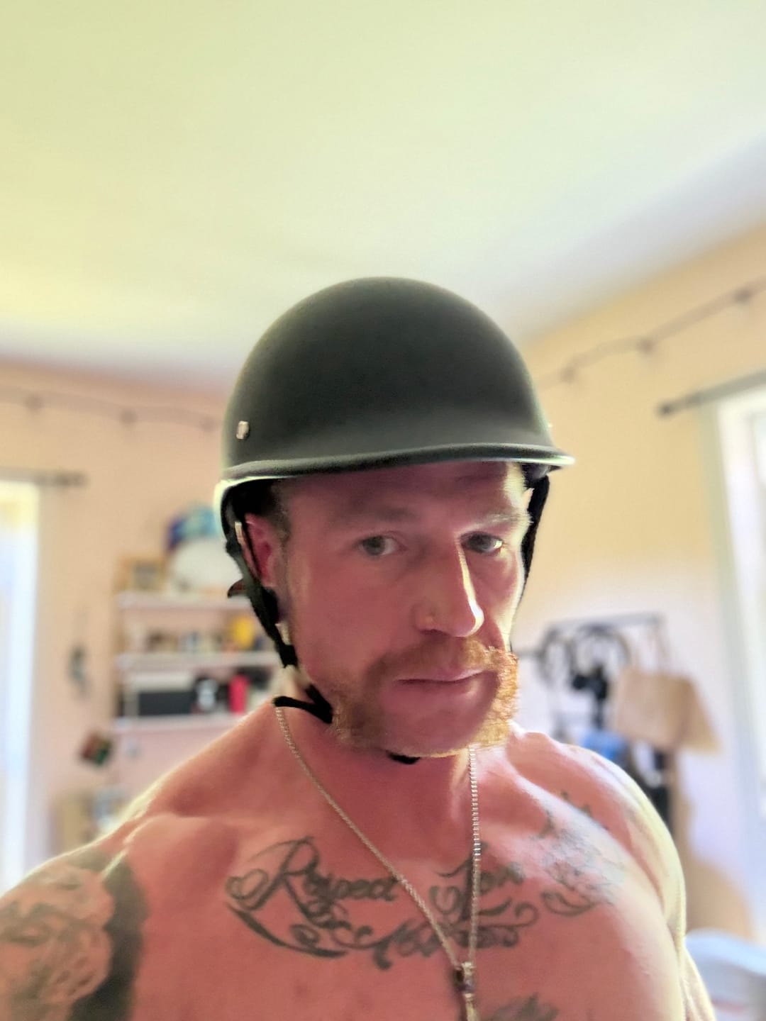 Customer photo review of Smallest & Lightest DOT Polo Helmet- Matte Black